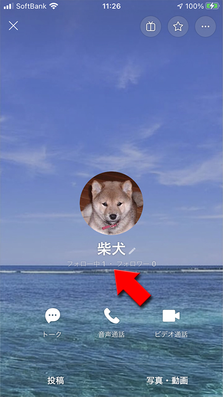 LINE 友だちのプロフィール画面でフォロー中、フォロワーのアカウントを確認 iphone版