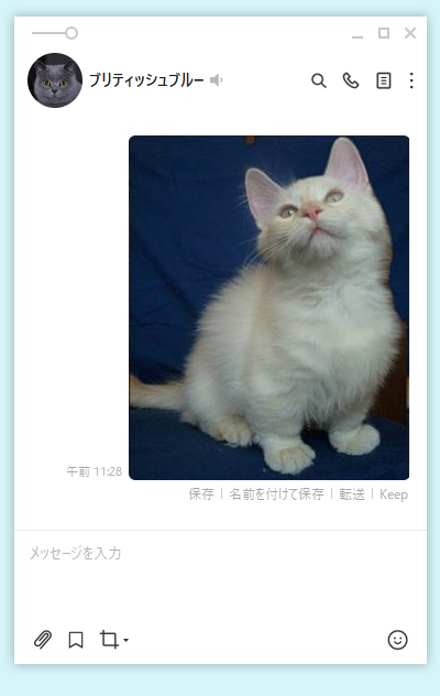 LINE ドラッグ&ドロップによるファイルの送信完了 PC版