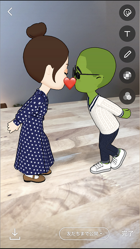 LINE ストーリーアバター写真の加工完了 iphone版