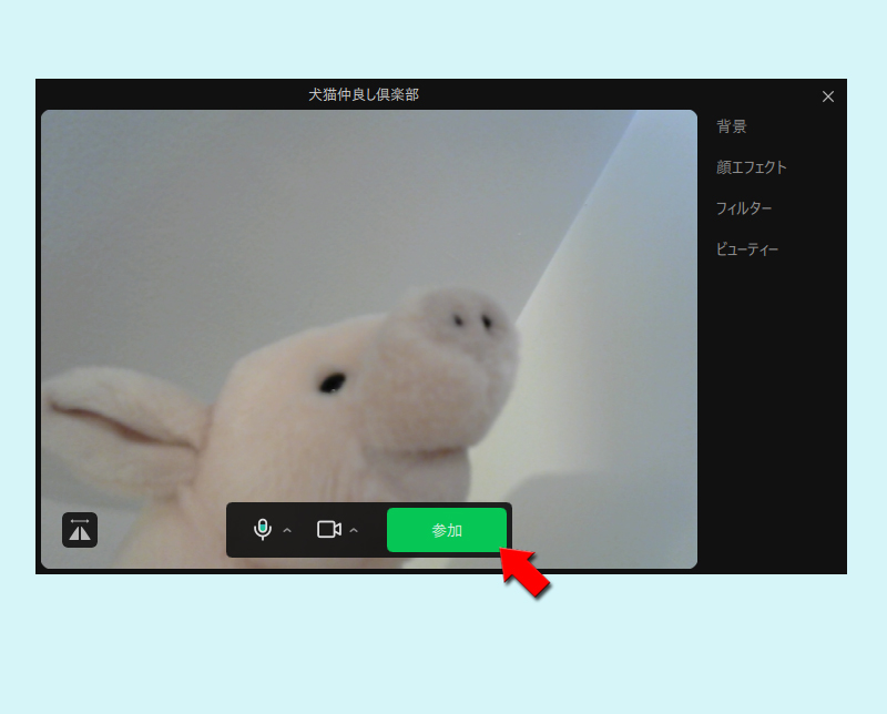 LINE ビデオ通話の画面をチェックする PC版