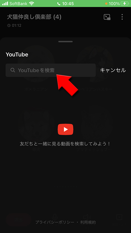 LINE グループ通話 YouTubeの動画を検索 iphone版