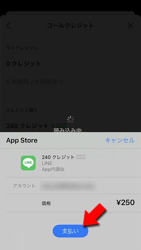 LINE App Store決済 iphone版