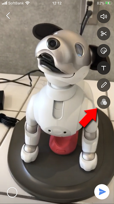 LINE 動画フィルターマークを選択 iphone版