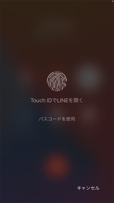 LINE ビデオ通話パスコード認証画面 iphone版