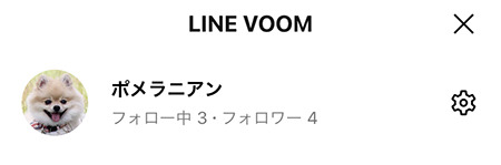 LINE VOOMフォロー・フォロワー画面 iphone版
